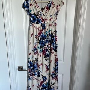 Pink Blush Floral Maxi Dress